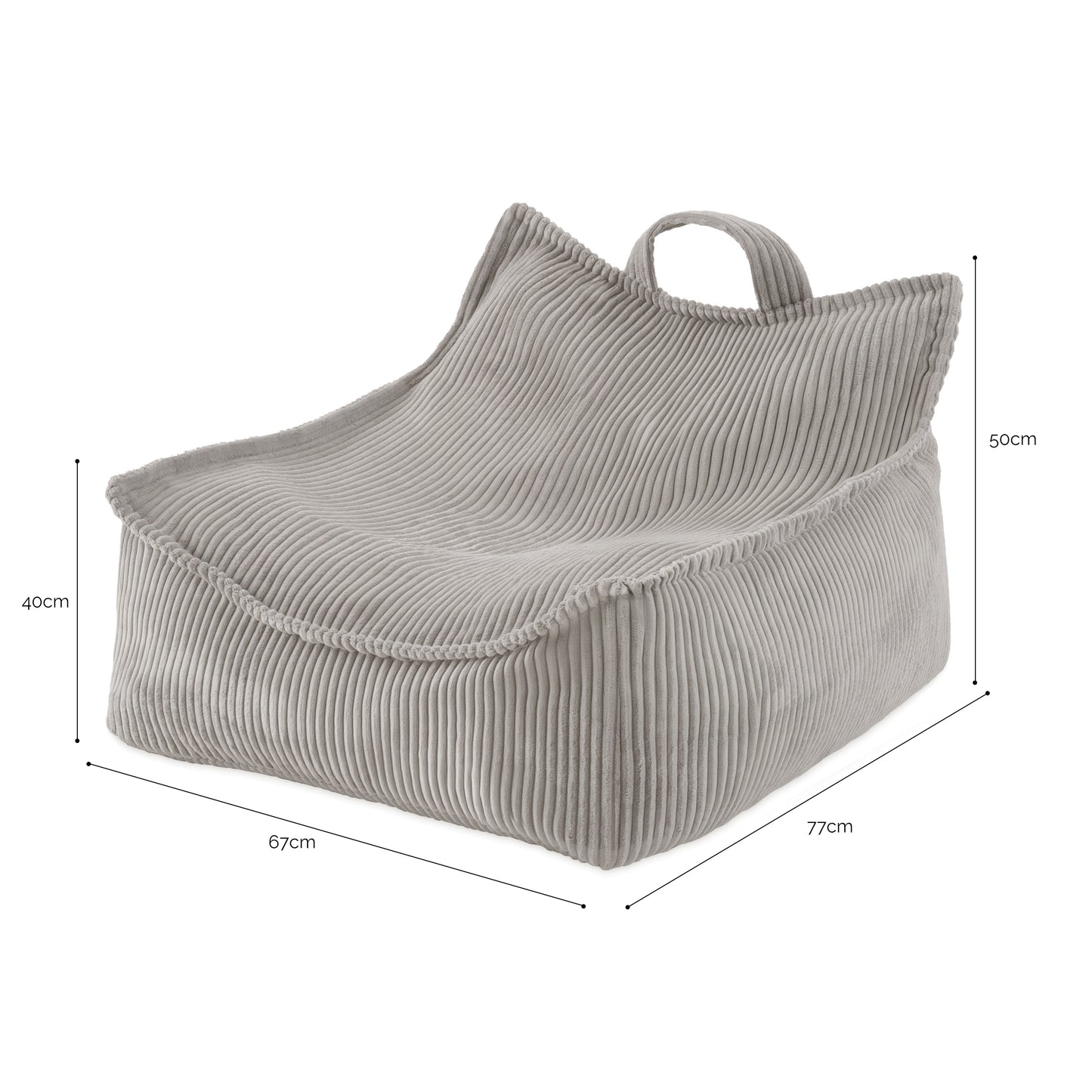 Stilren Sammets Manchester Sittpuff / Saccosäck - Beige