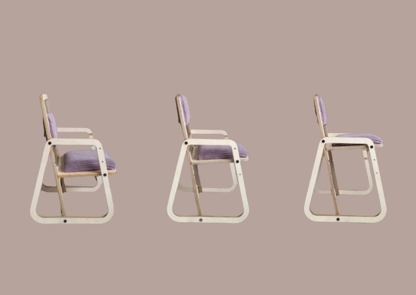 Justerbar Montessori Stol & Skrivbord Set i Trä för Barn - Rosa - Julle