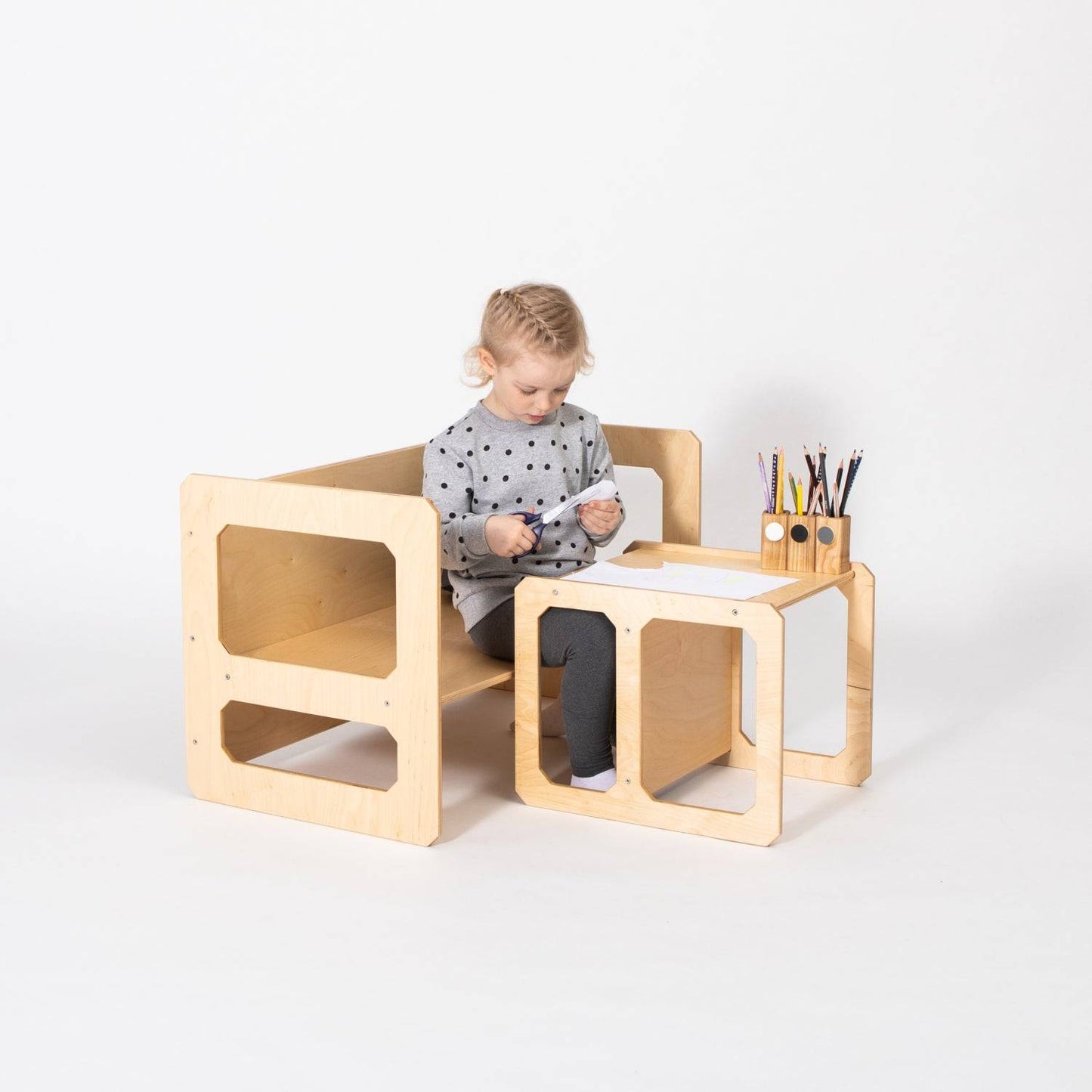 Trä Montessori Avvänjningsbord och 1 Stol