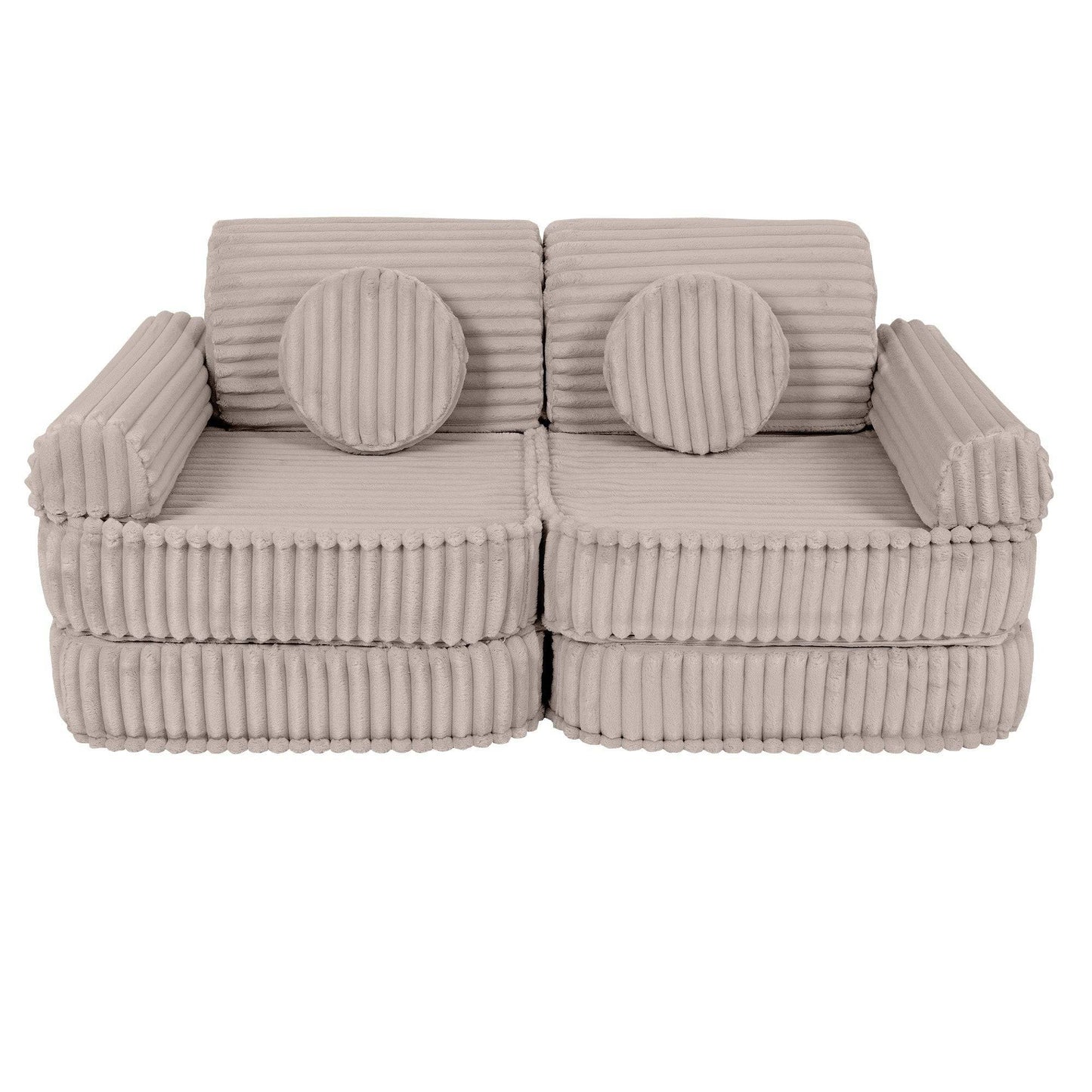 Bredranding Manchester Block Barnsoffa Med Kuddar - Beige