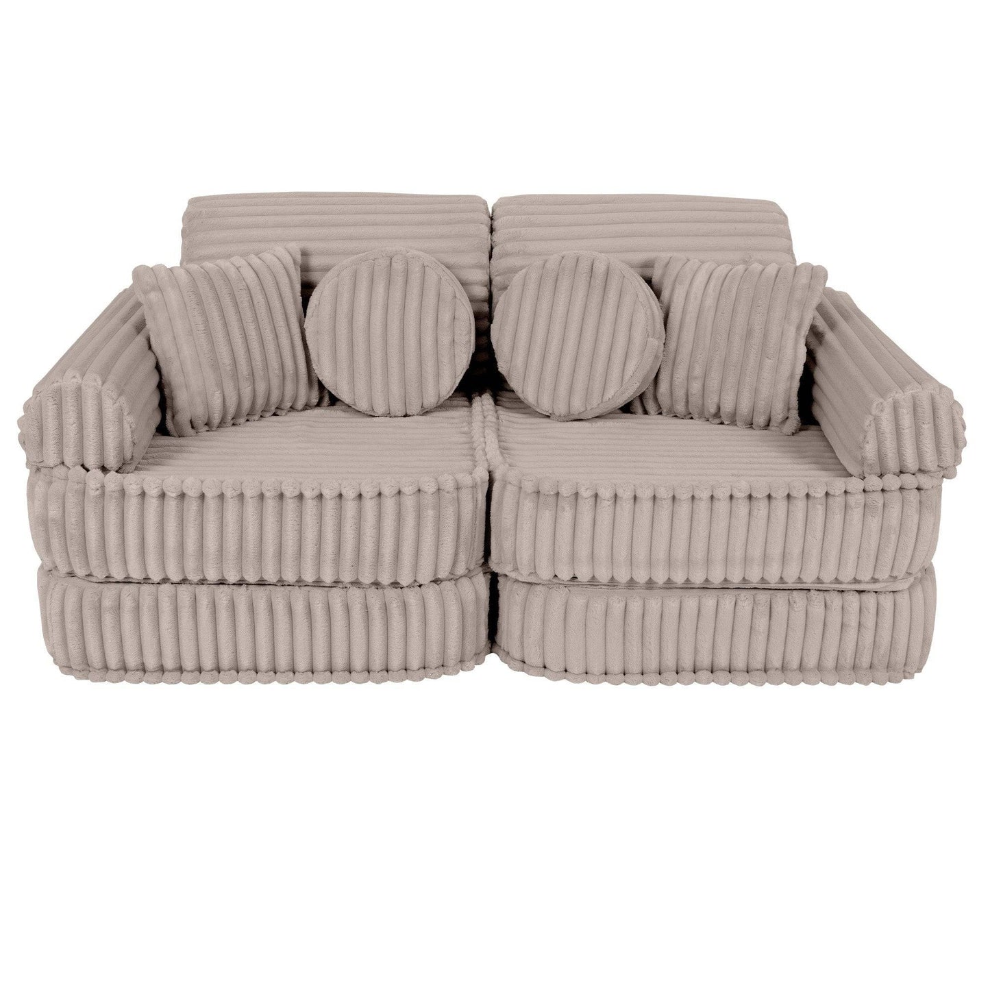 Bredranding Manchester Block Barnsoffa Med Kuddar - Beige