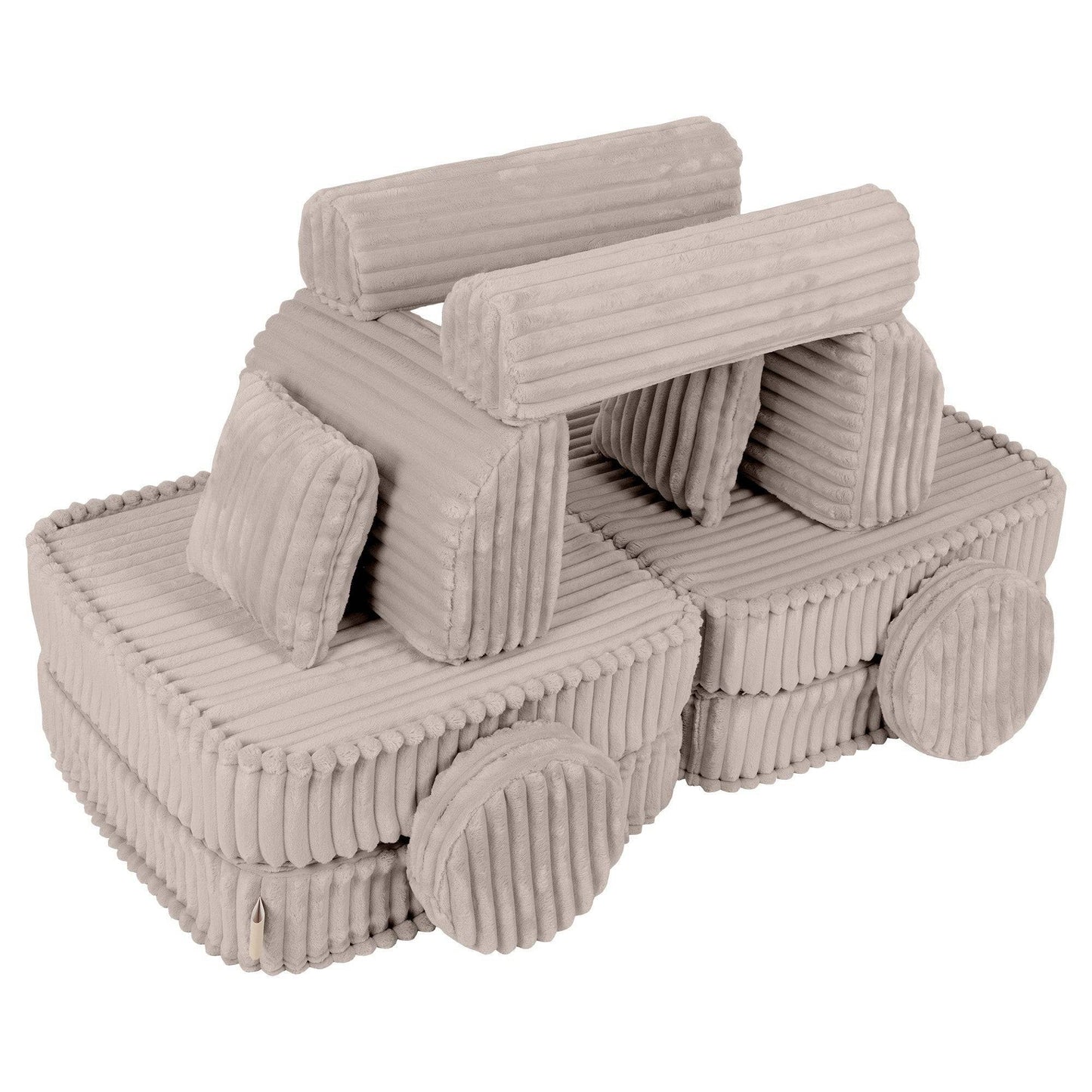 Bredranding Manchester Block Barnsoffa Med Kuddar - Beige