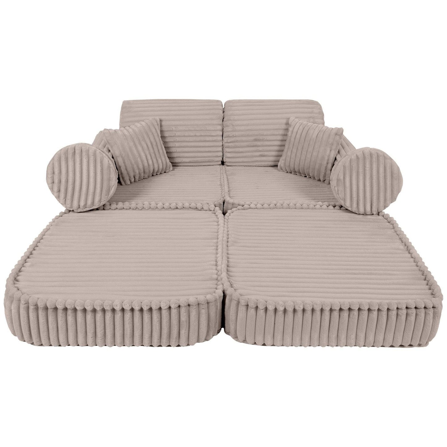 Bredranding Manchester Block Barnsoffa Med Kuddar - Beige
