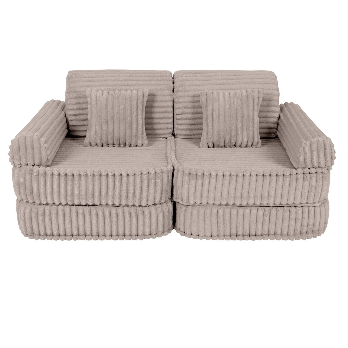 Bredranding Manchester Block Barnsoffa Med Kuddar - Beige