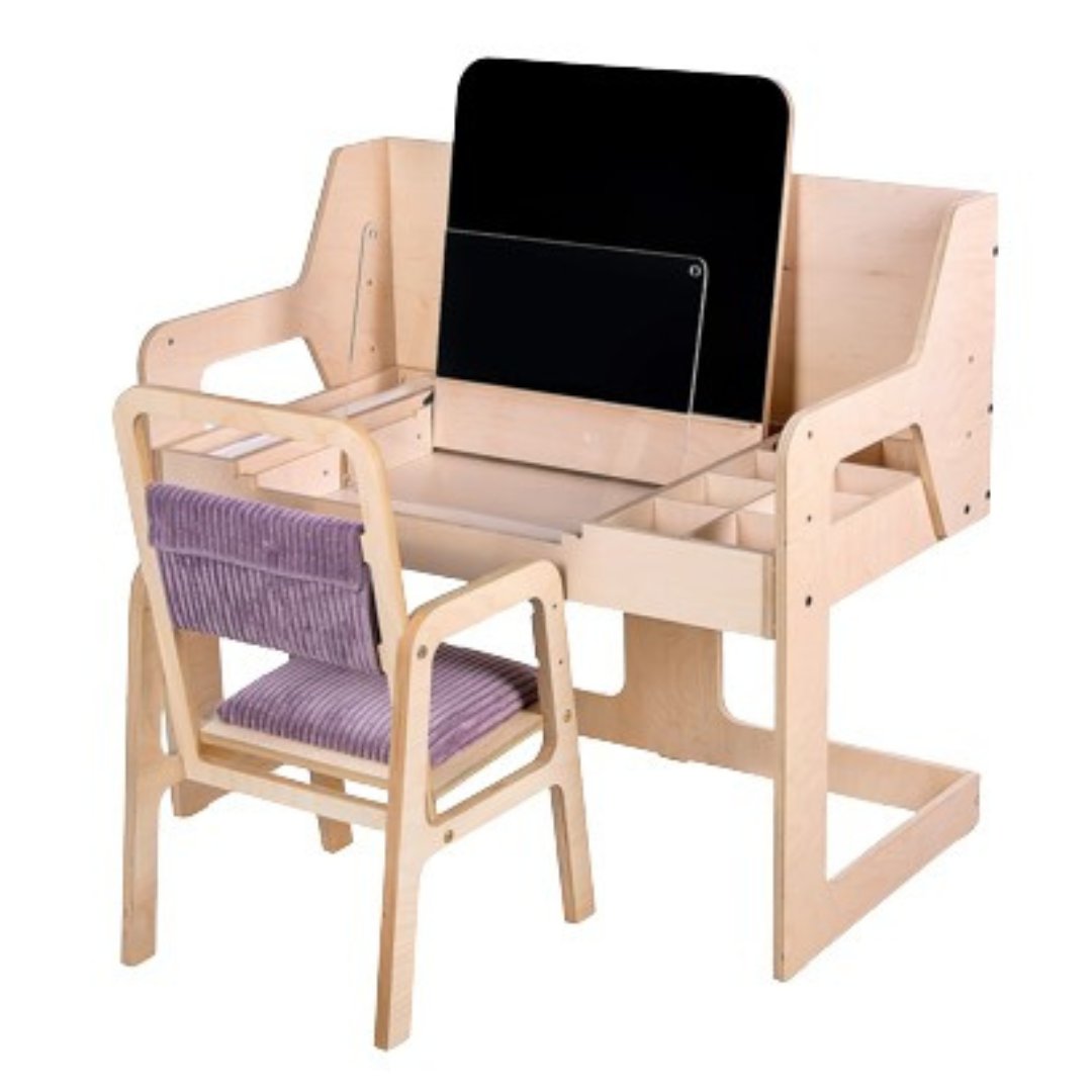 Justerbar barnbord / lekbord & stol set