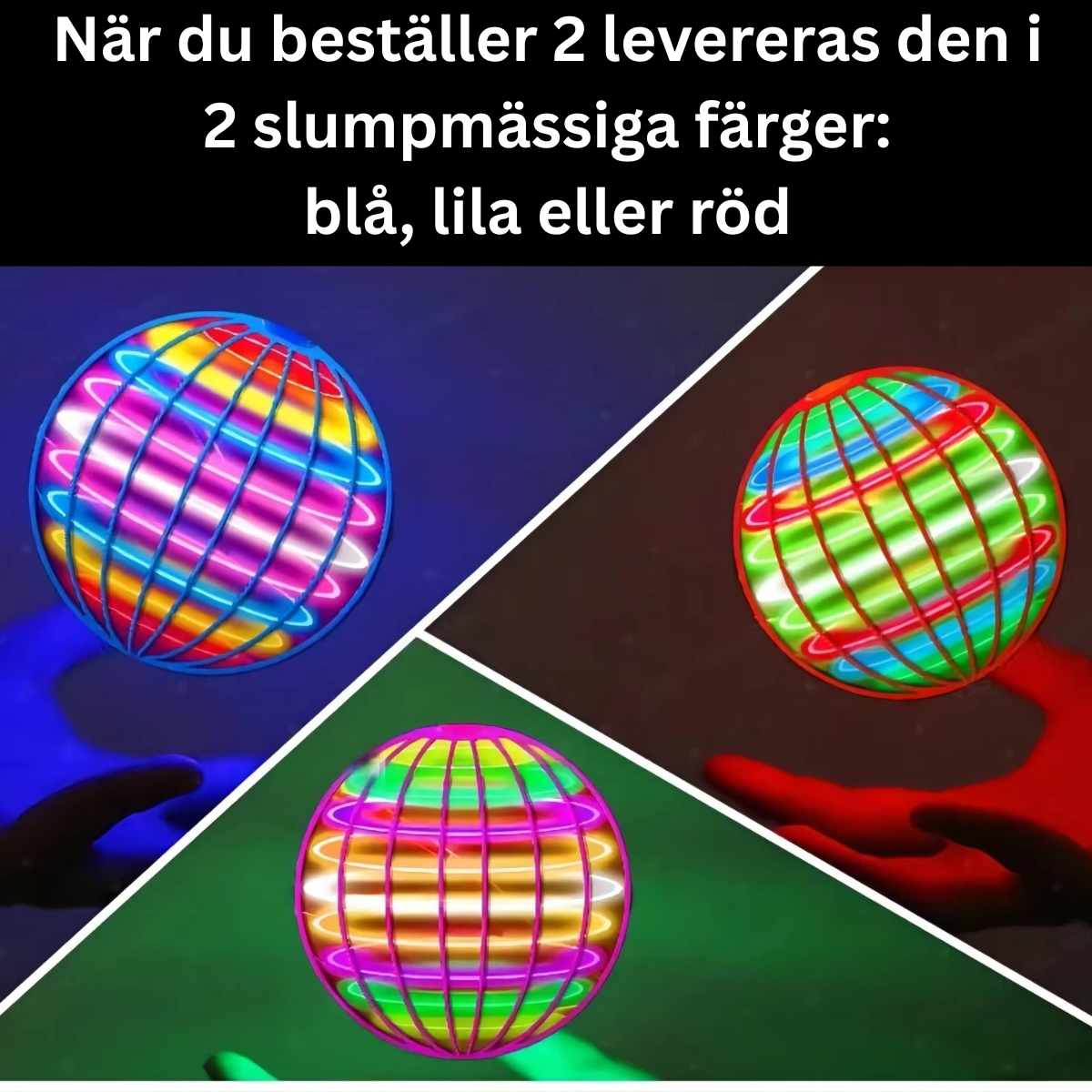 Magisk Flygande Rymdboll med Färgglad LED-Ljus