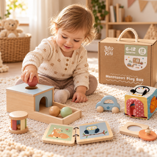 Montessori Leklåda För 6–12 Månader (6 Leksaker)