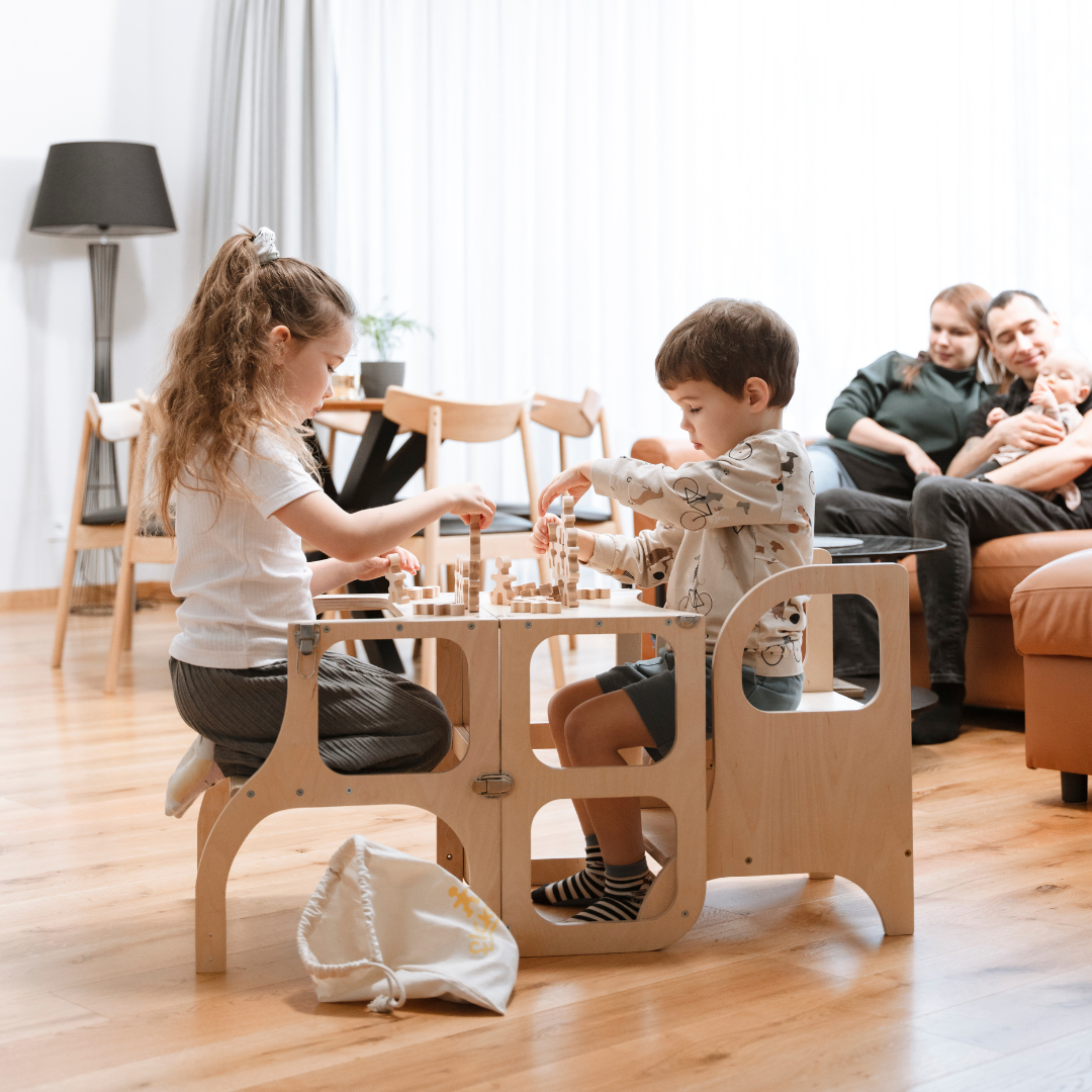 Montessori Justerbar Lackerad Stegpall i Trä För Barn (& vuxna)