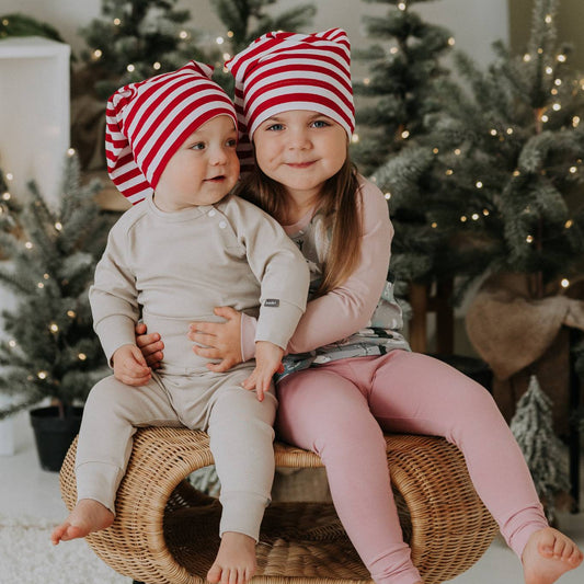 Röd & Vit Randig Nissemössa för Barn - EU tillverkad