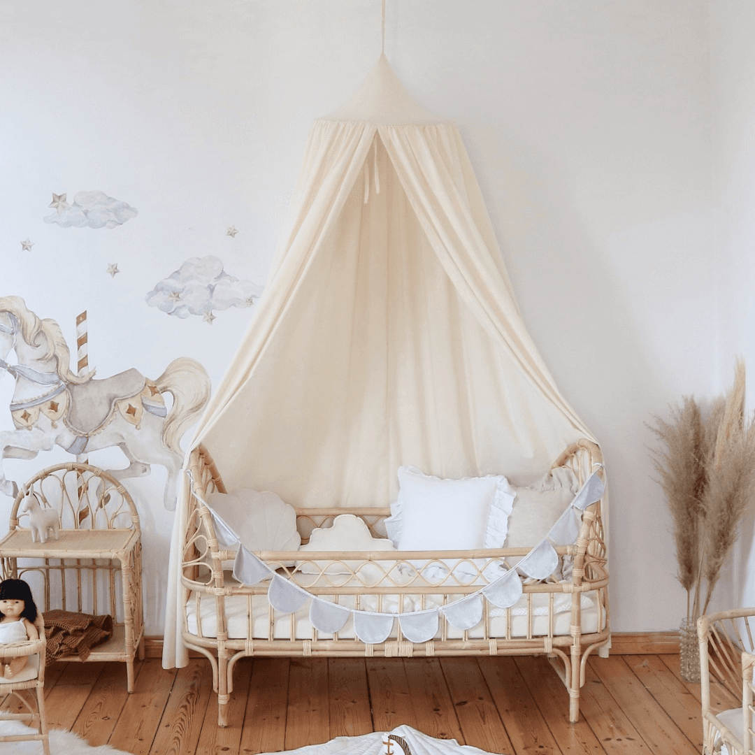 Ekologisk Handgjord Sänghimmel i Kräm Råbomull