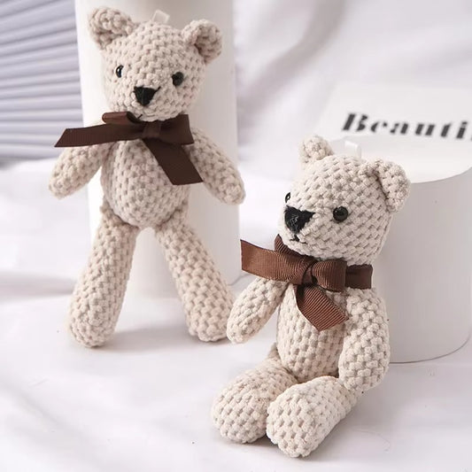 Söta Teddybjörnar i Bomull 16 cm & Lilla Chilla Tygpåse