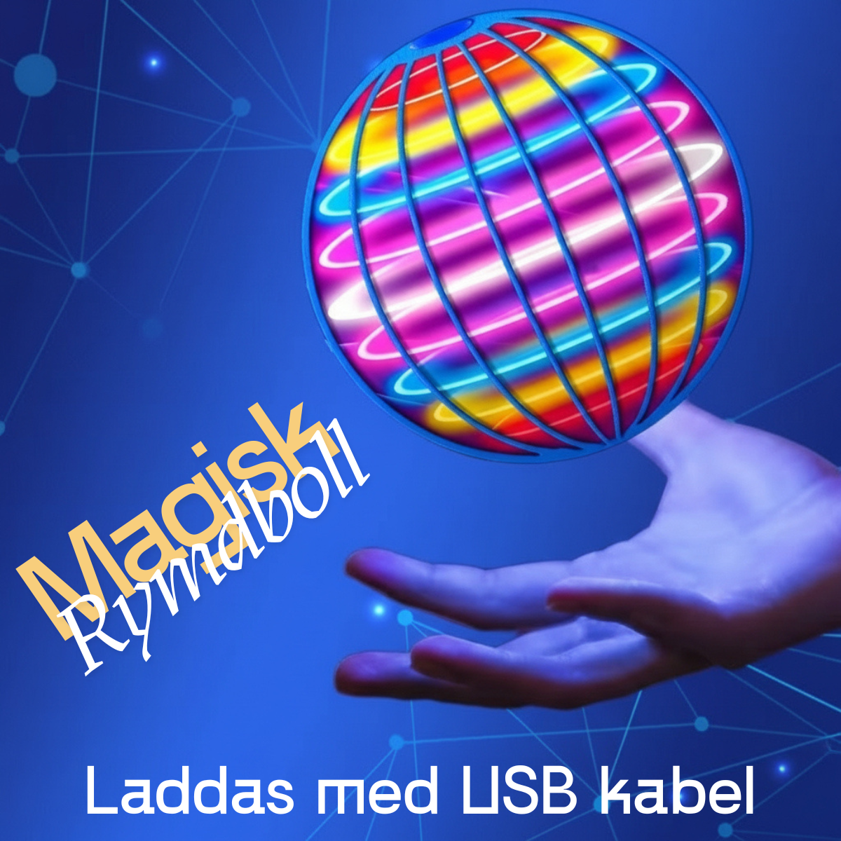 Magisk Flygande Rymdboll med Färgglada LED-Ljus