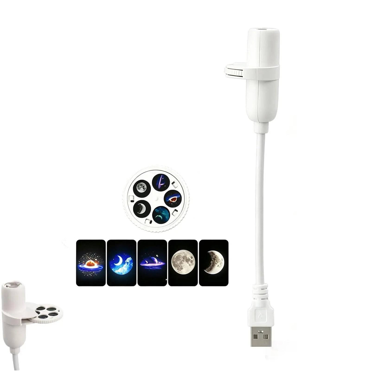 Mini USB-Projektor med Galax- och Stjärnmotiv – 360° Justerbar Nattlampa