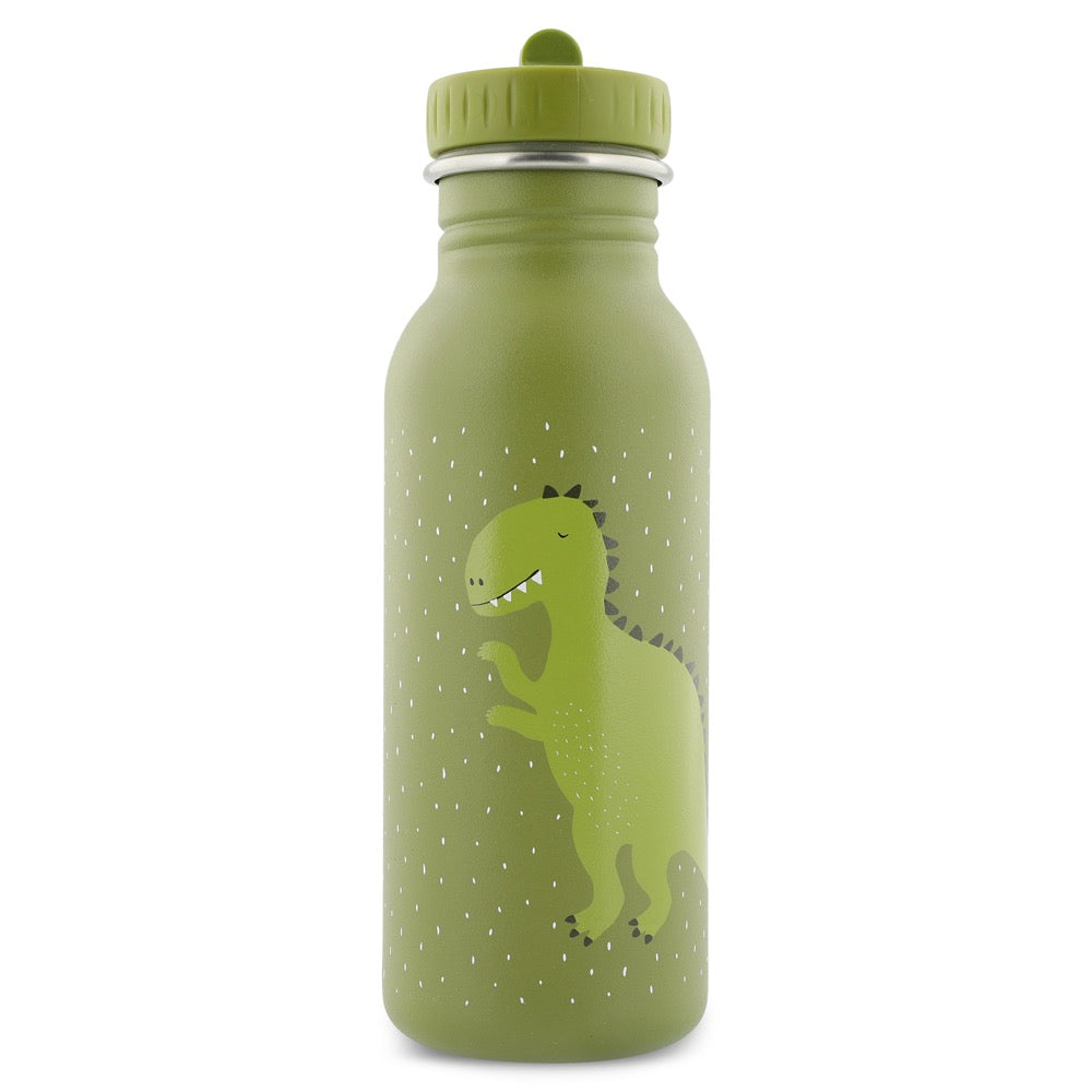 Rostfri Grön Vattenflaska i Stål - 500 ml - Herr Dino