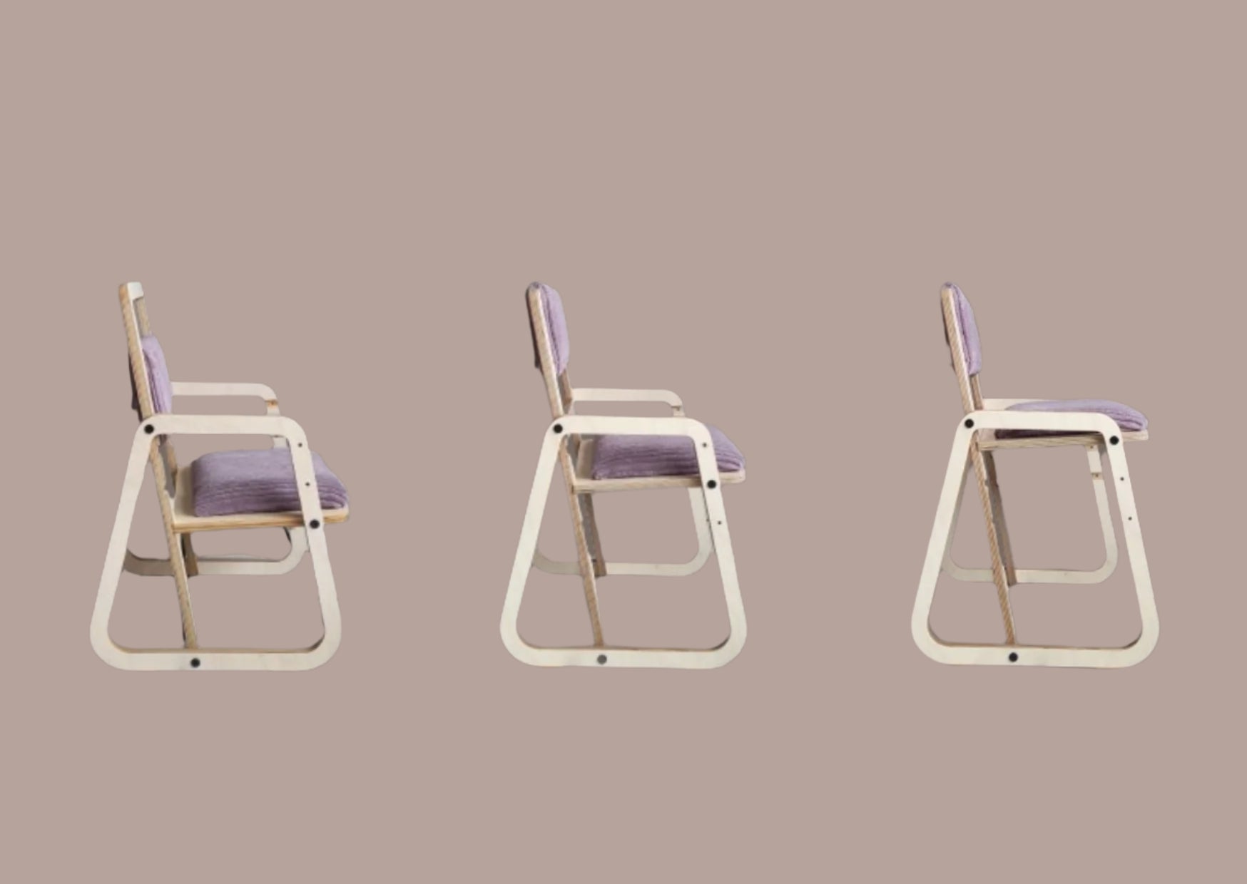 Justerbar Montessori Stol & Skrivbord Set i Trä för Barn - Rosa - Julle