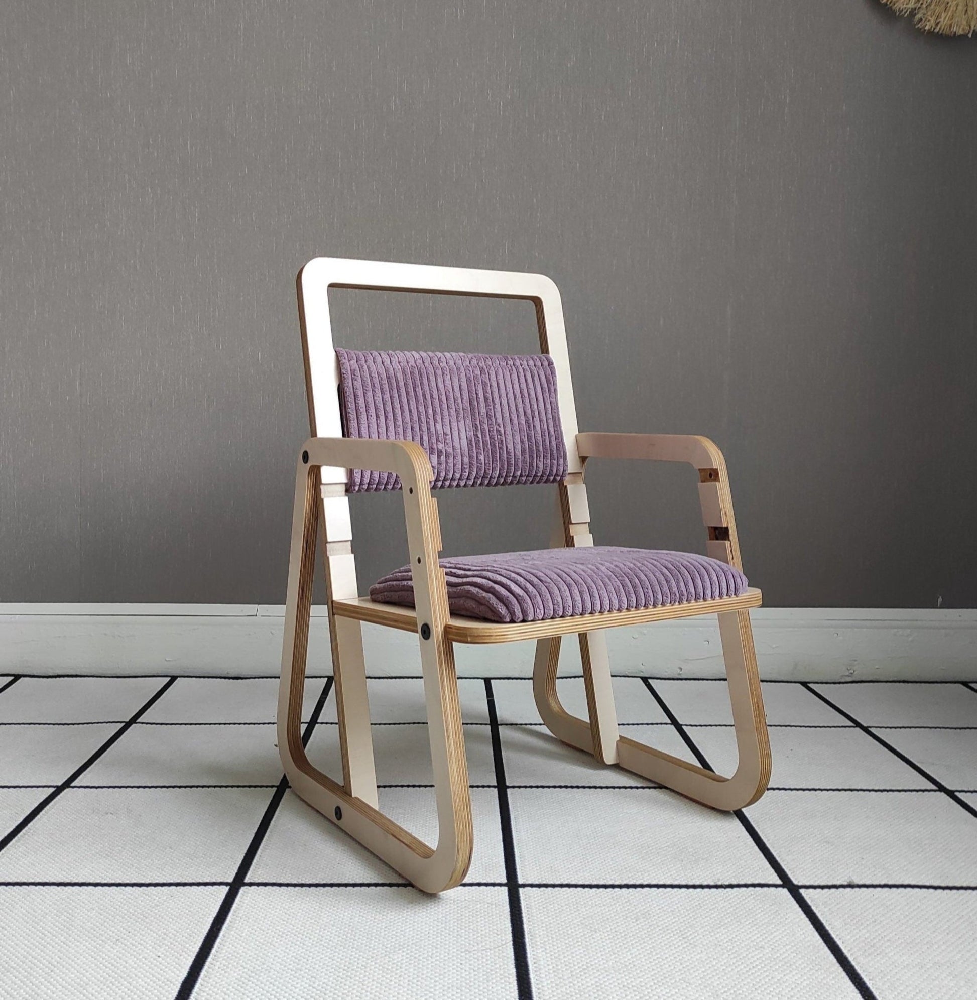 Justerbar Montessori Stol & Skrivbord Set i Trä för Barn - Rosa - Julle