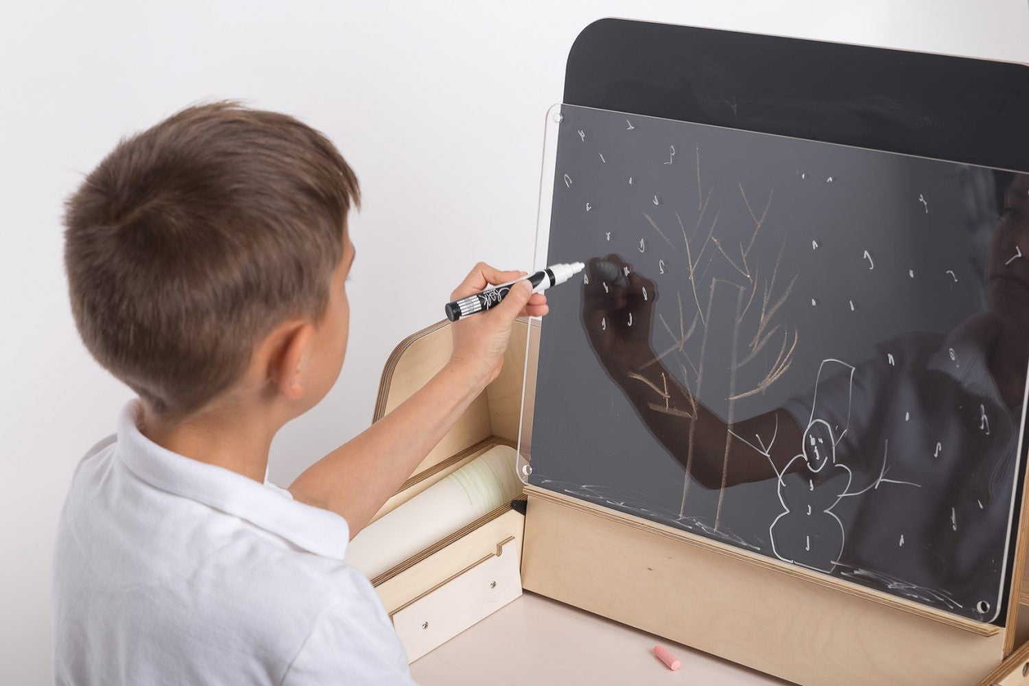 Justerbar Montessori Stol & Skrivbord Set i Trä för Barn - Mintgrön - Julle