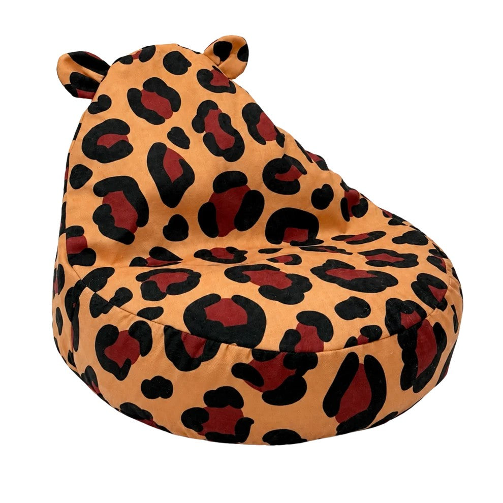 Mjuk Saccosäck för Barn – Leopard Sittpuff för Barnrummet