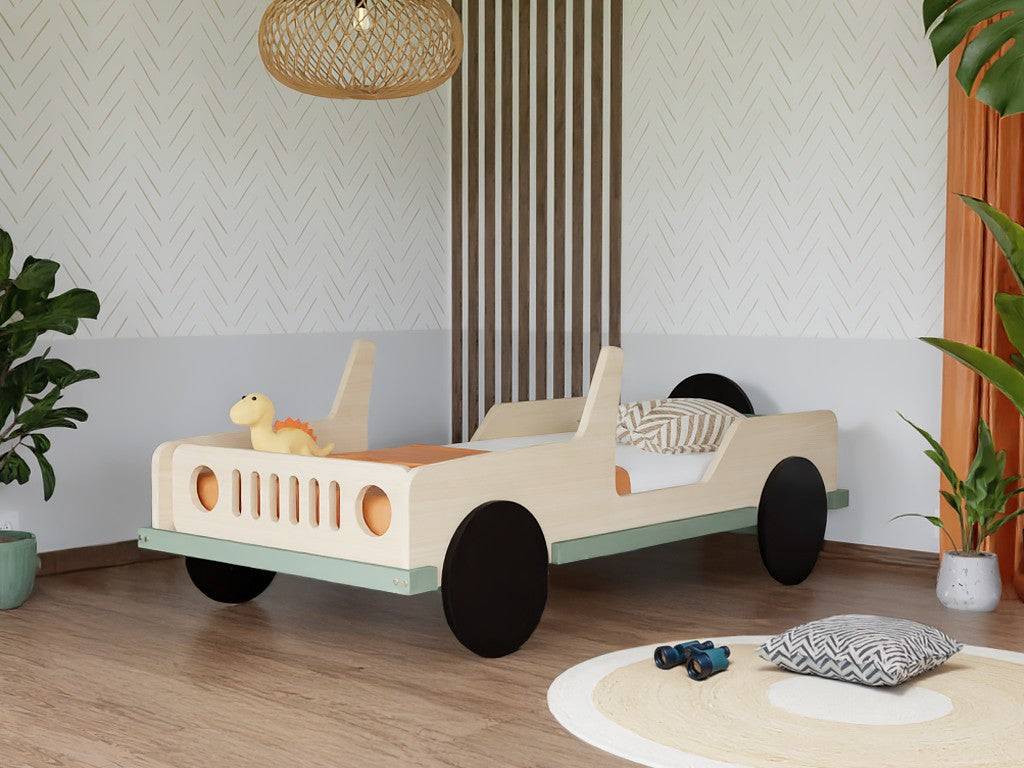 SAFARI Jeep Wooden Children’s Car Bed – 80 × 160 cm