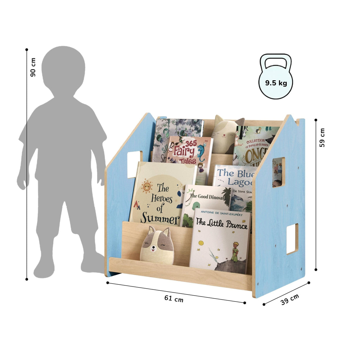 Montessori Bokhylla För Barn – Pastel Färger