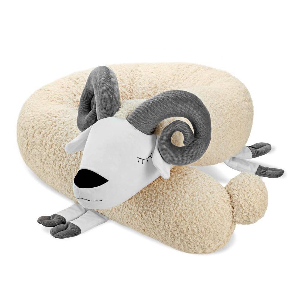 Handgjord Bock Gosedjur & Spjälsängsskydd – 200cm, Kräm Teddytyg