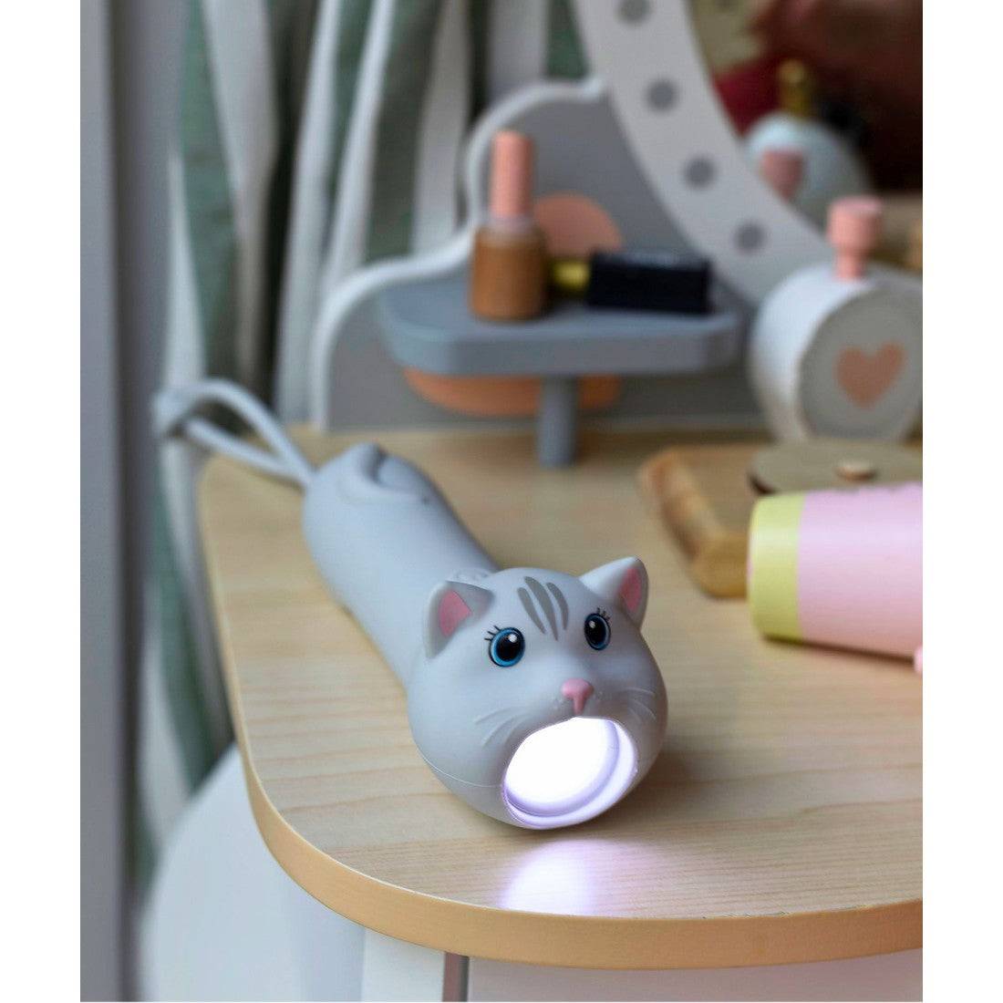 Rabbit & Friends Ficklampa LED - Grå Katt