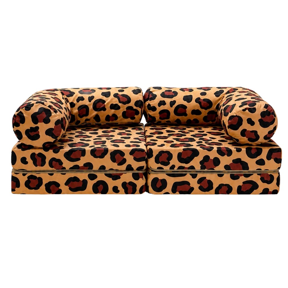 Djurmönstrad Barnsoffa / Leksoffa i Leopardmönster