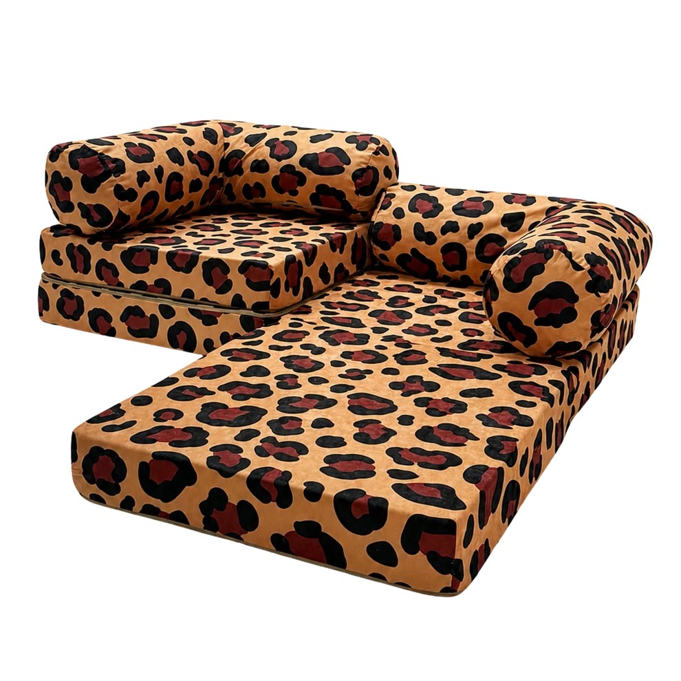 Djurmönstrad Barnsoffa / Leksoffa i Leopardmönster