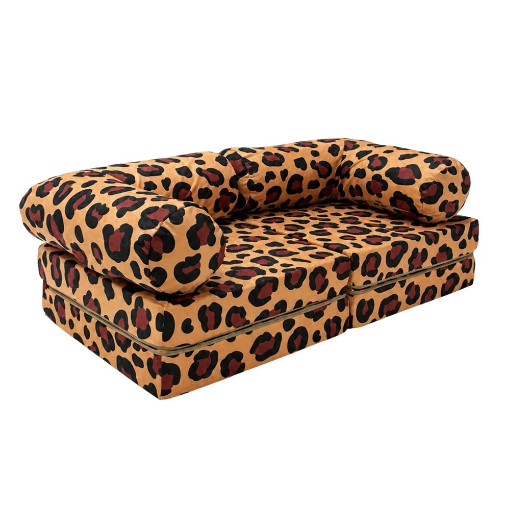 Djurmönstrad Barnsoffa / Leksoffa i Leopardmönster