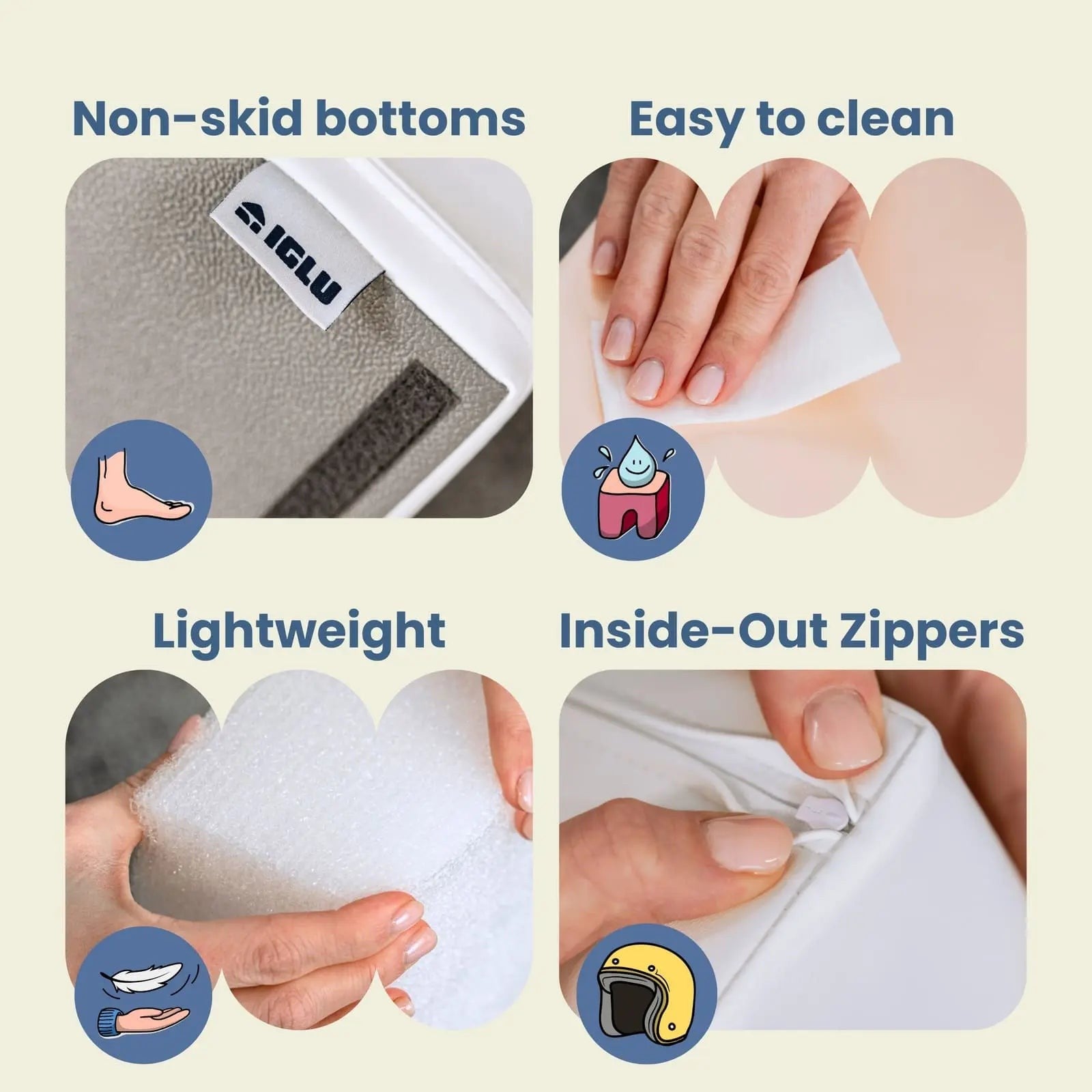 Stora Skum Byggklossar (6 olika delar) -  Aprikos, Gul & Beige Eko-Läder