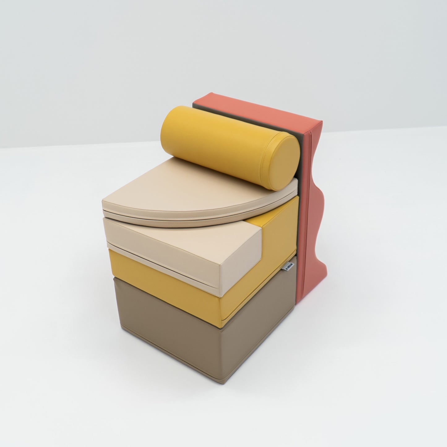 Stora Skum Byggklossar (6 olika delar) -  Aprikos, Gul & Beige Eko-Läder