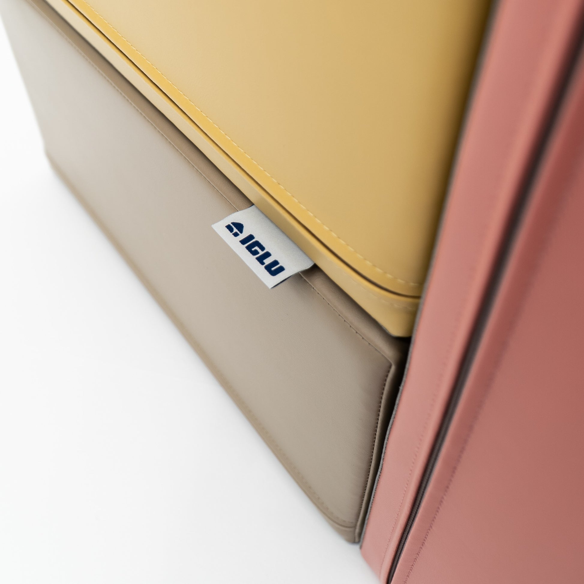 Stora Skum Byggklossar (6 olika delar) -  Aprikos, Gul & Beige Eko-Läder