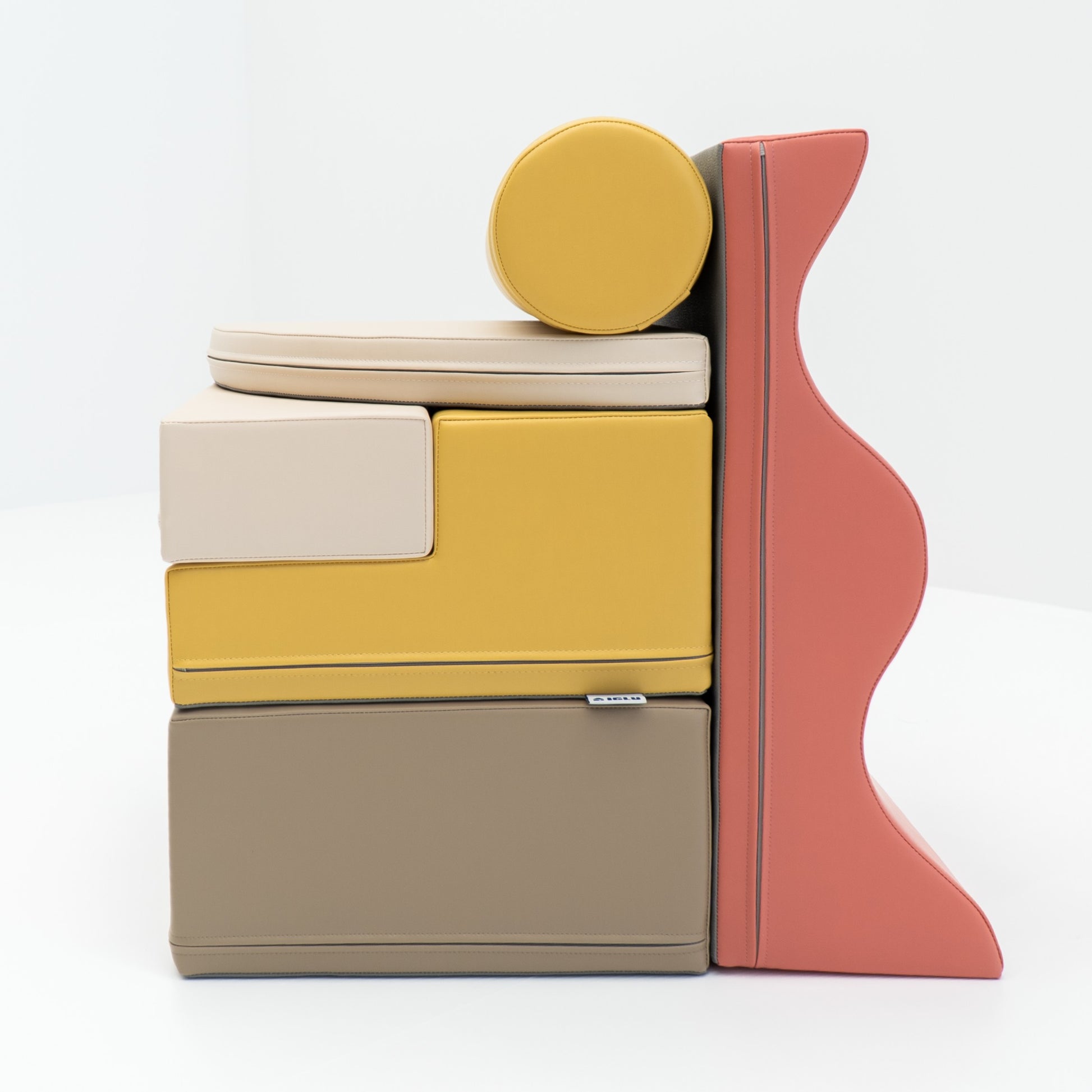 Stora Skum Byggklossar (6 olika delar) -  Aprikos, Gul & Beige Eko-Läder