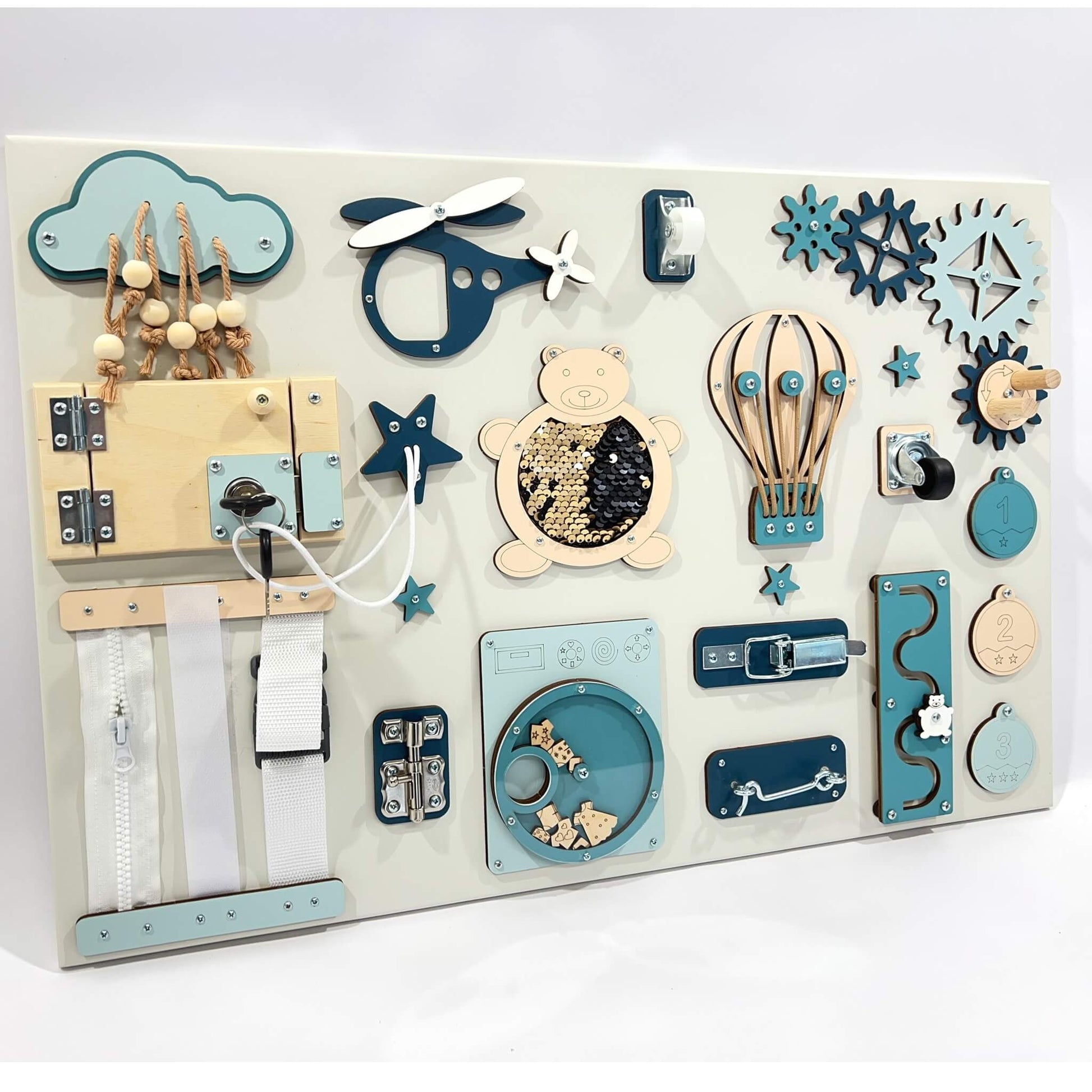 Montessori Aktivitetstavla - Interaktiv Lekbräda (40×60 cm)
