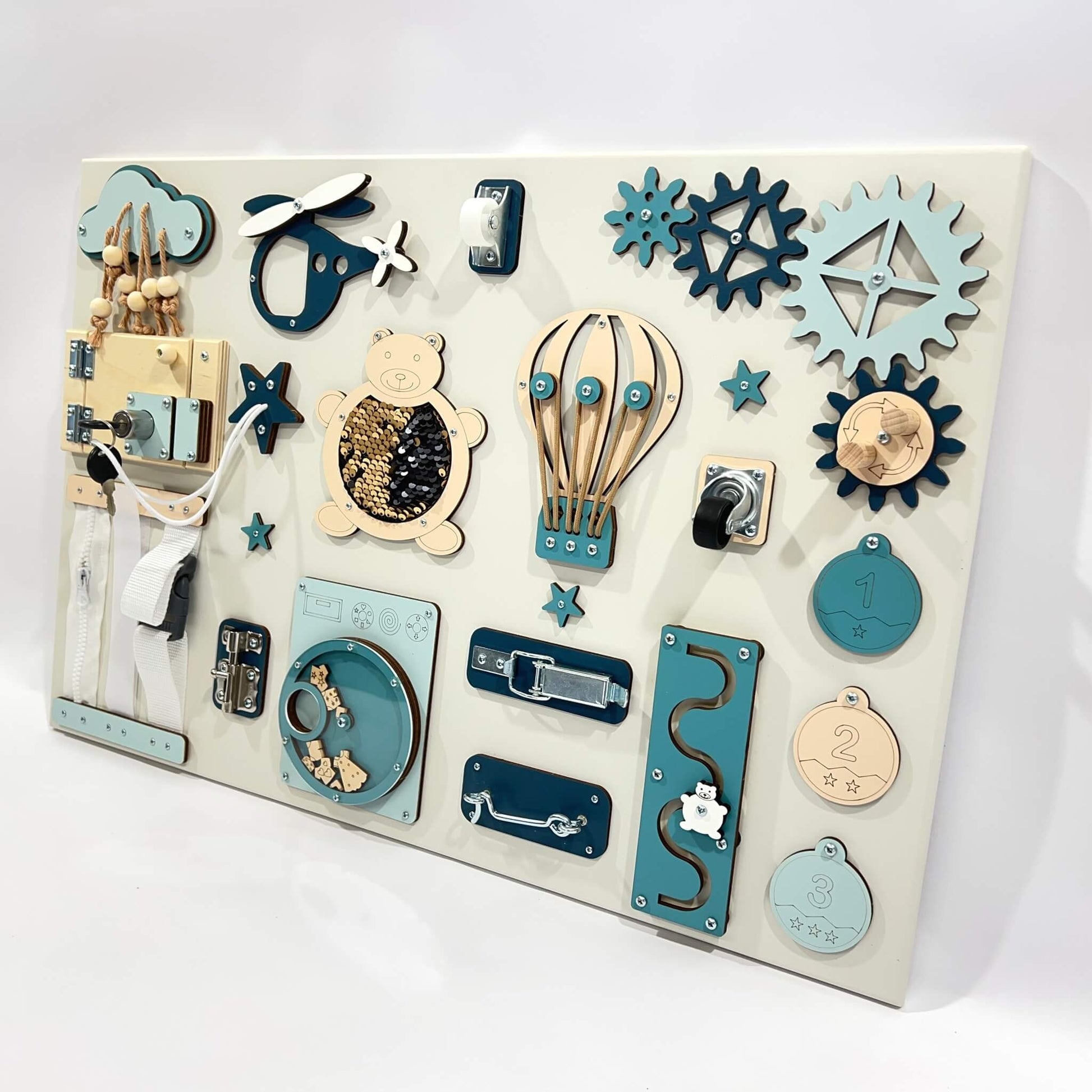 Montessori Aktivitetstavla - Interaktiv Lekbräda (40×60 cm)