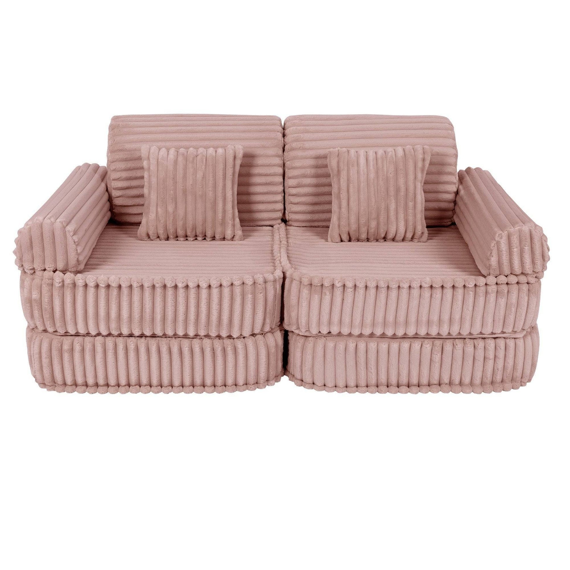 Bredranding Manchester Block Barnsoffa Med Kuddar - Rosa