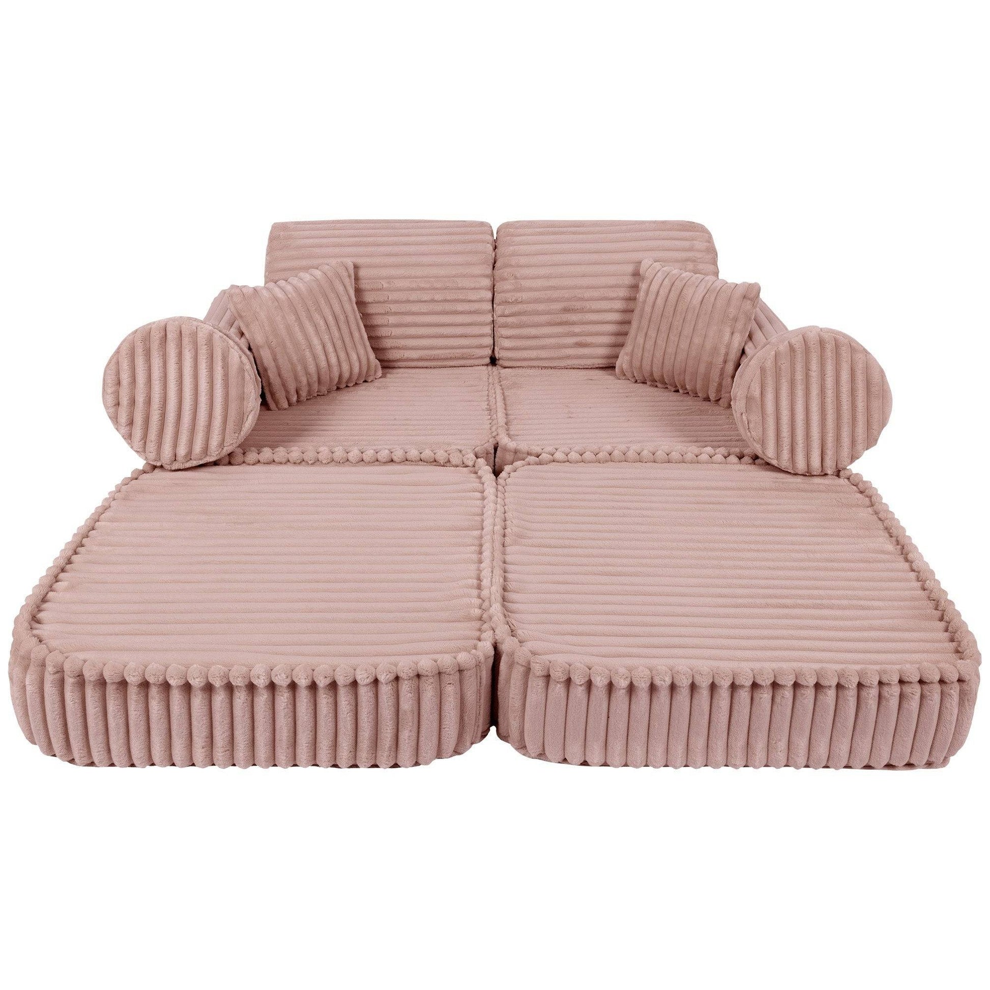 Bredranding Manchester Block Barnsoffa Med Kuddar - Rosa