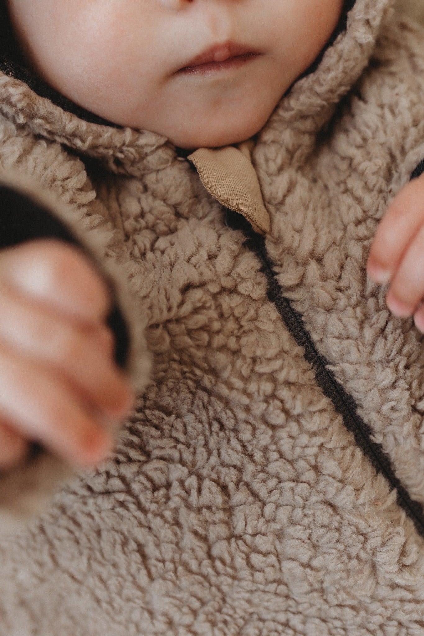 Beige Merino Ull Fodrad Babyoverall Teddy - Gratis Frakt