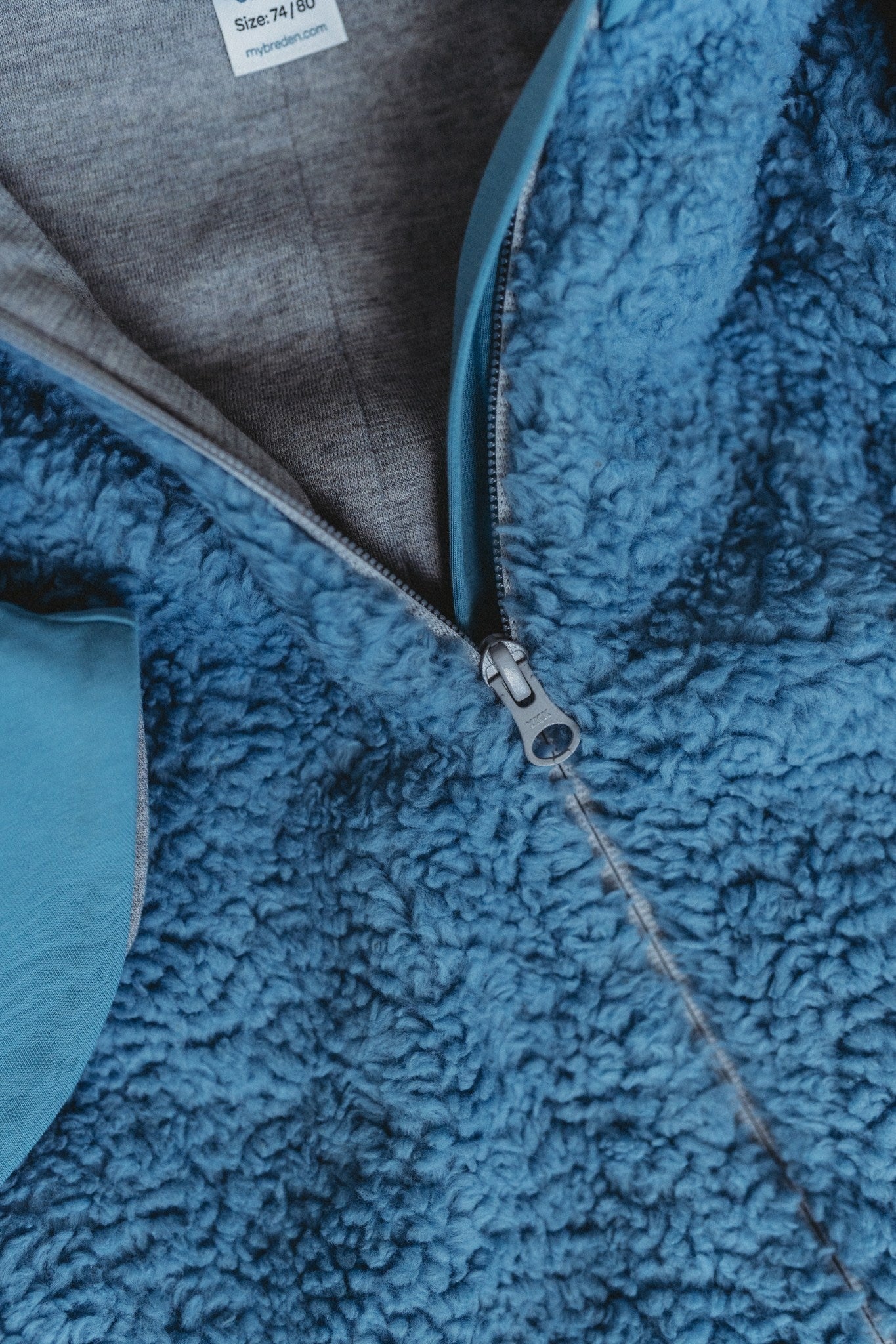 Blå Merino Ull Fodrad Babyoverall Teddy - Gratis Frakt