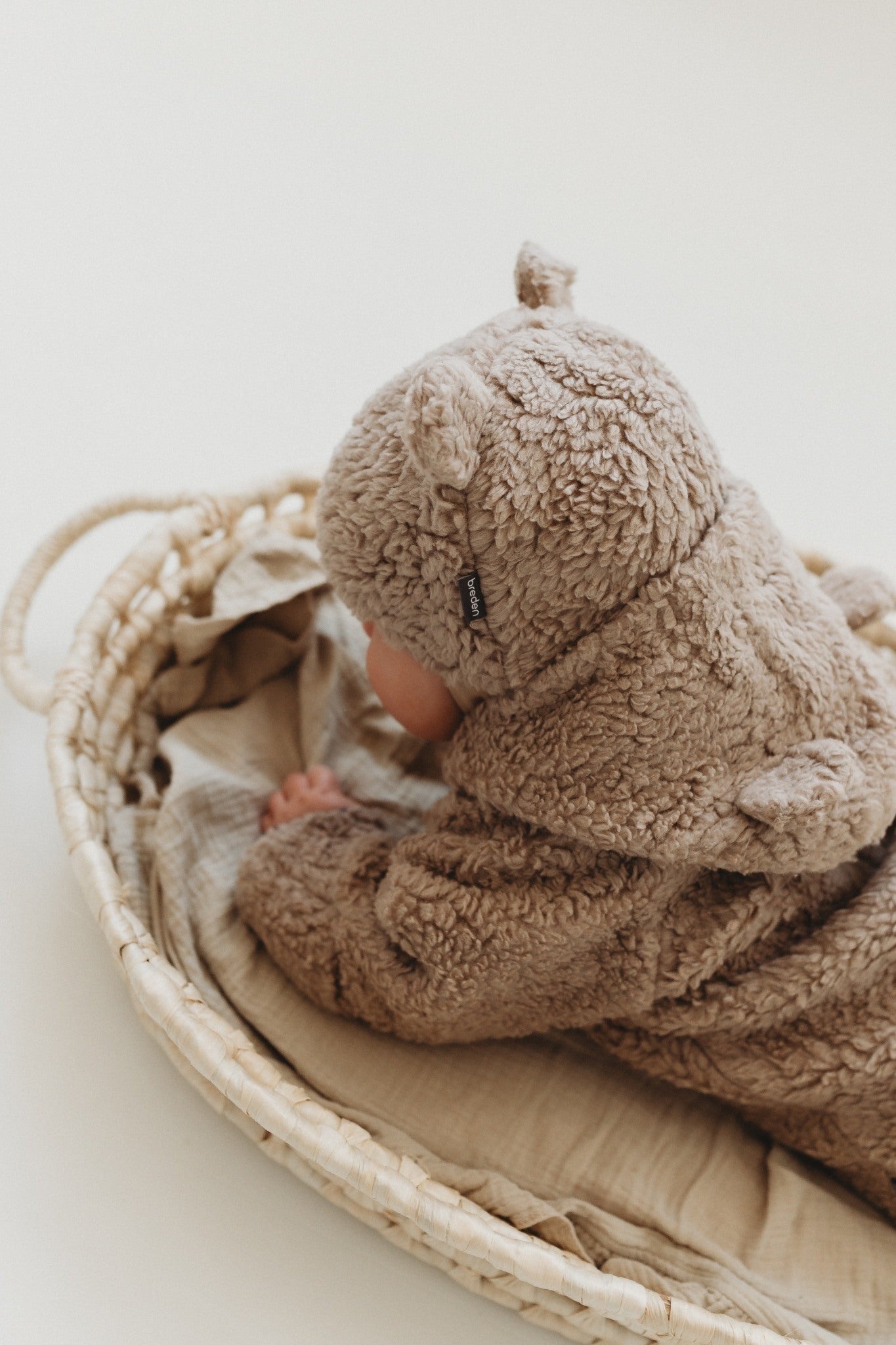 Beige Merino Ull Fodrad Babymössa - Tillverkad i EU