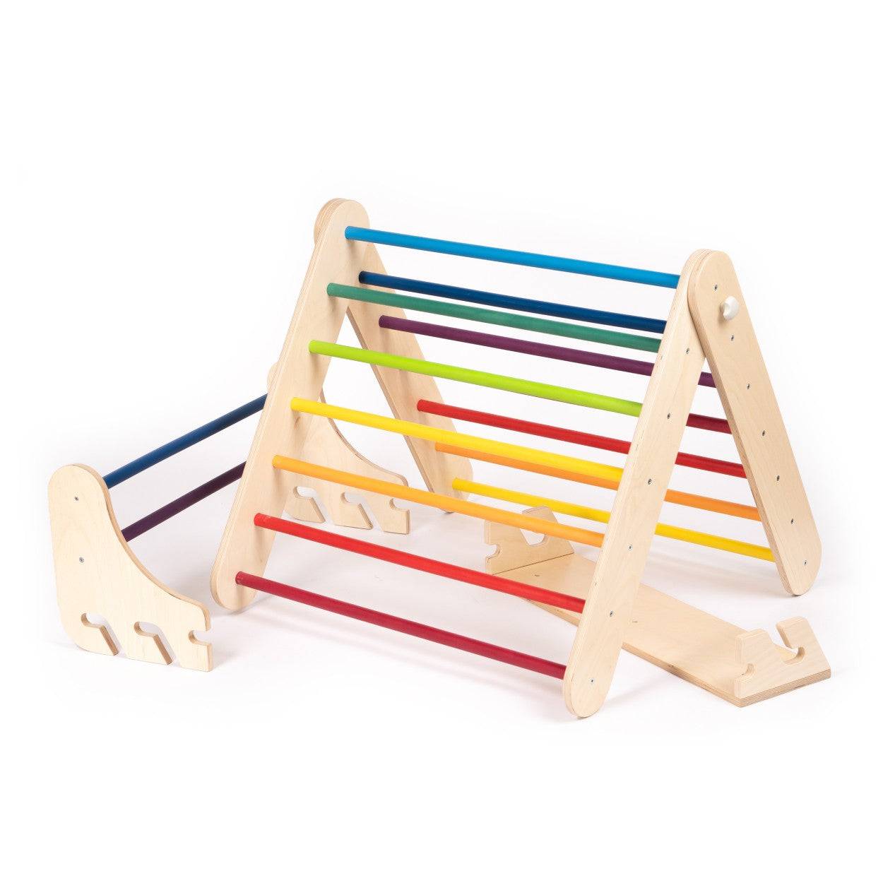 Montessori Klättertriangel / Klättervägg i Trä (6 mån–7 år) - Regnbåge