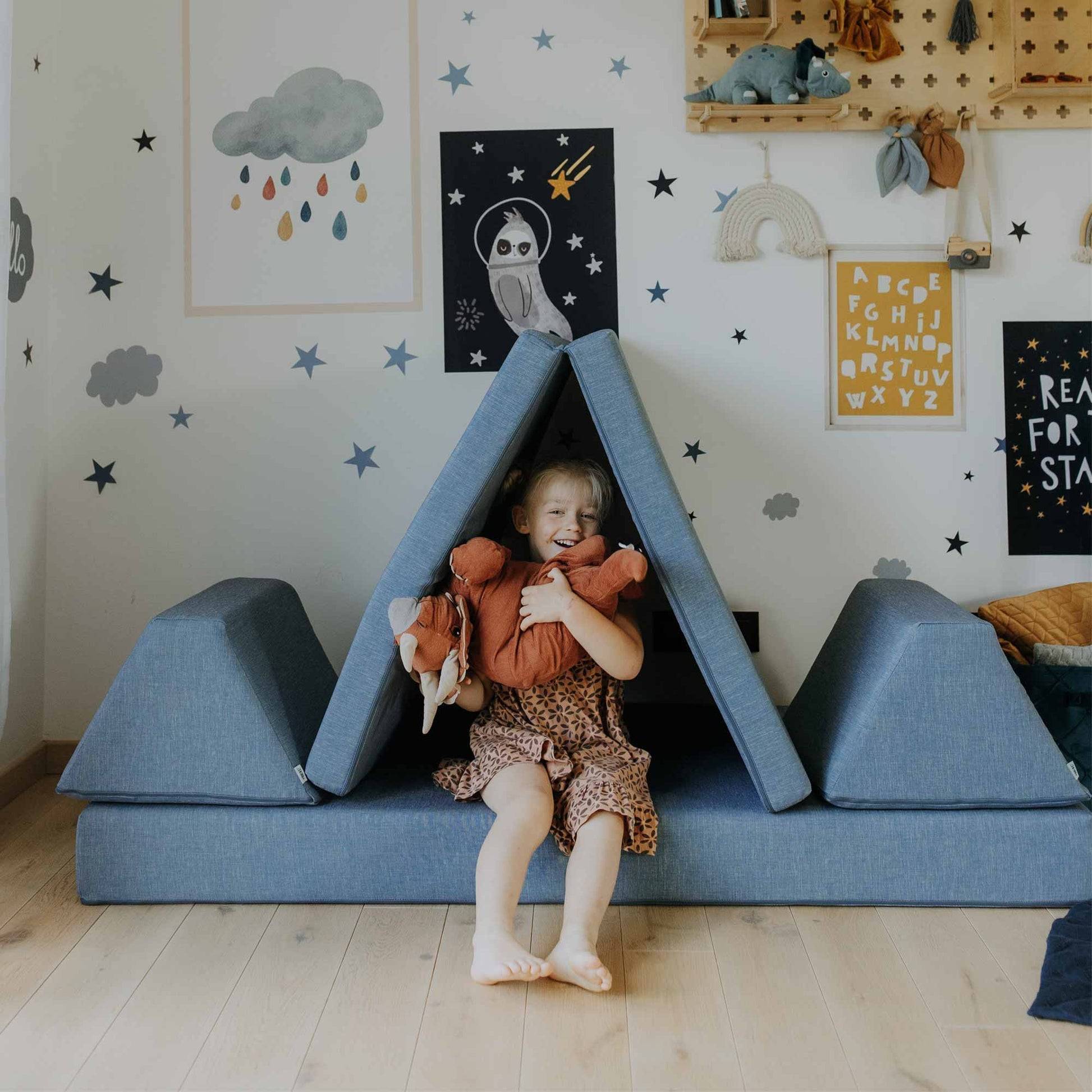 Montessori Turkos Block Barnsoffa / Leksoffa - Från 1 - 16 år