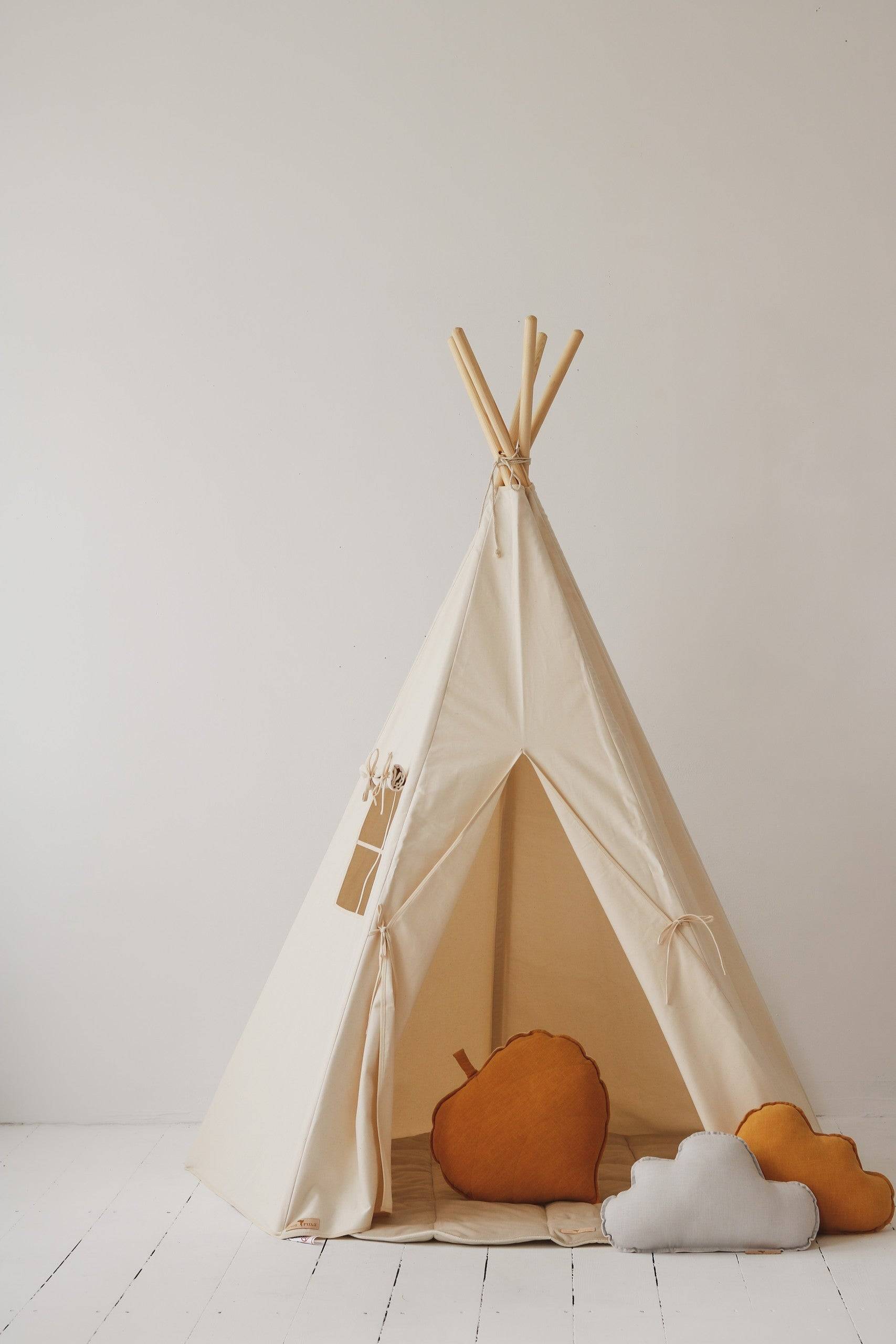 Handgjord Tipitält - Beige / Kräm