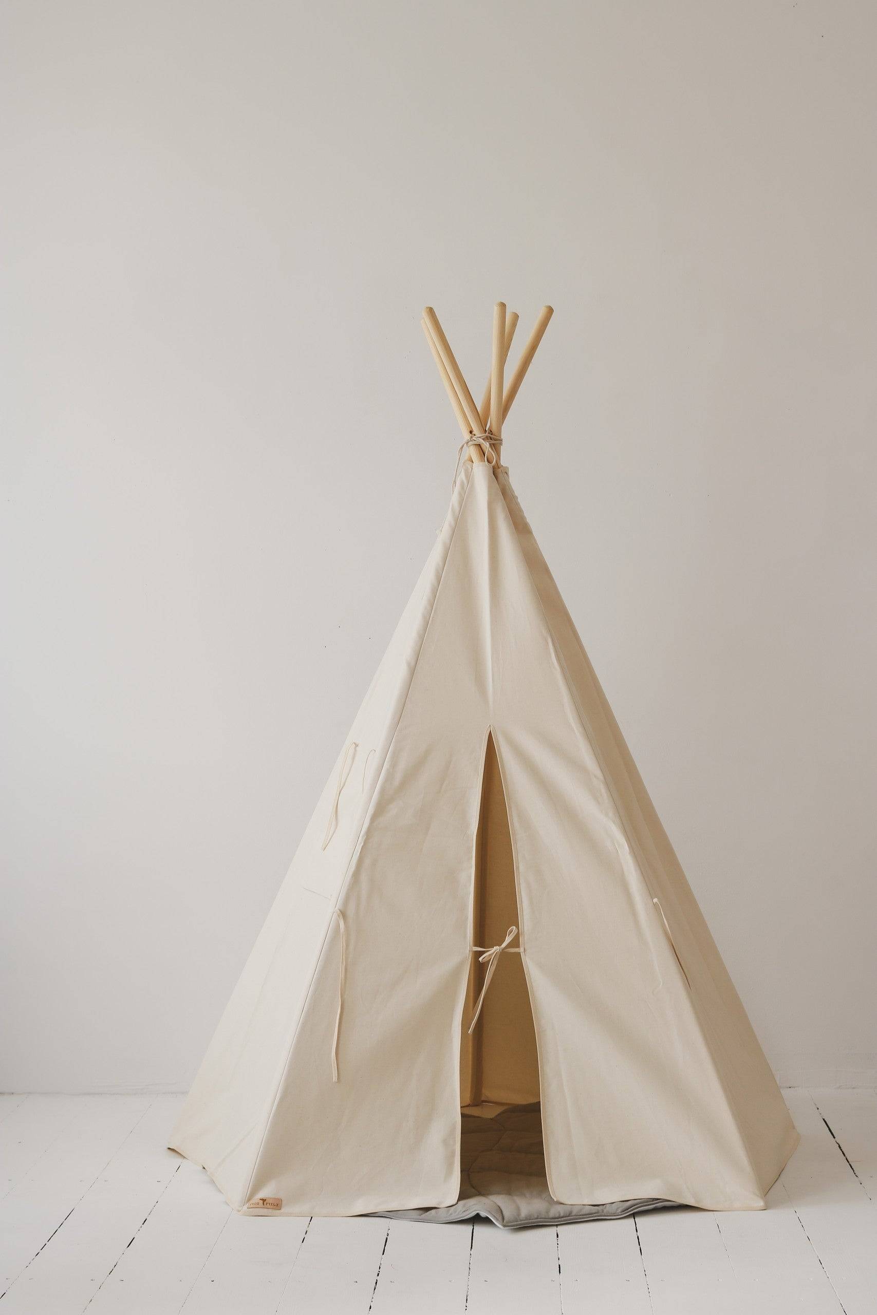 Handgjord Tipitält - Beige / Kräm